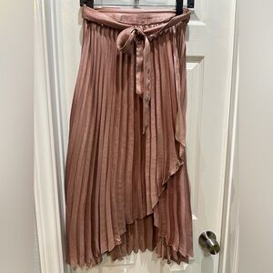 Maeve by Anthropologie pleated rose gold skirt